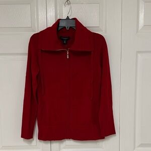 NWT Banana Republic Vibrant Red Zip-Up  Cashmere Cardigan
